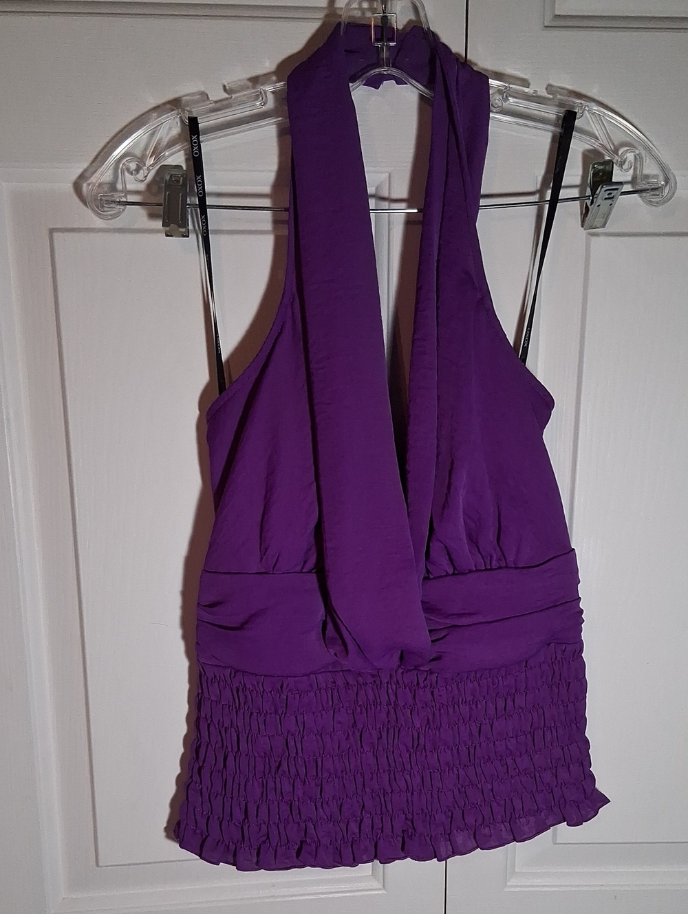 XOXO Deep Purple Backless Halter Dress